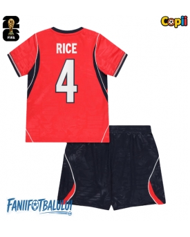 Anglia Declan Rice #4 Echipament de Fotbal Replică Mondial 2026 Copii Deplasare (+ Șorturi)